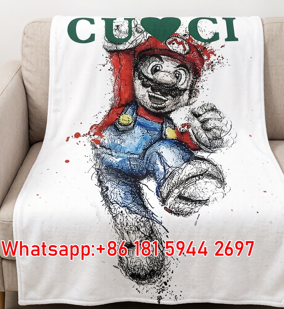 Gucci x Mario Sketch Square Throw Blanket GGJY (23)